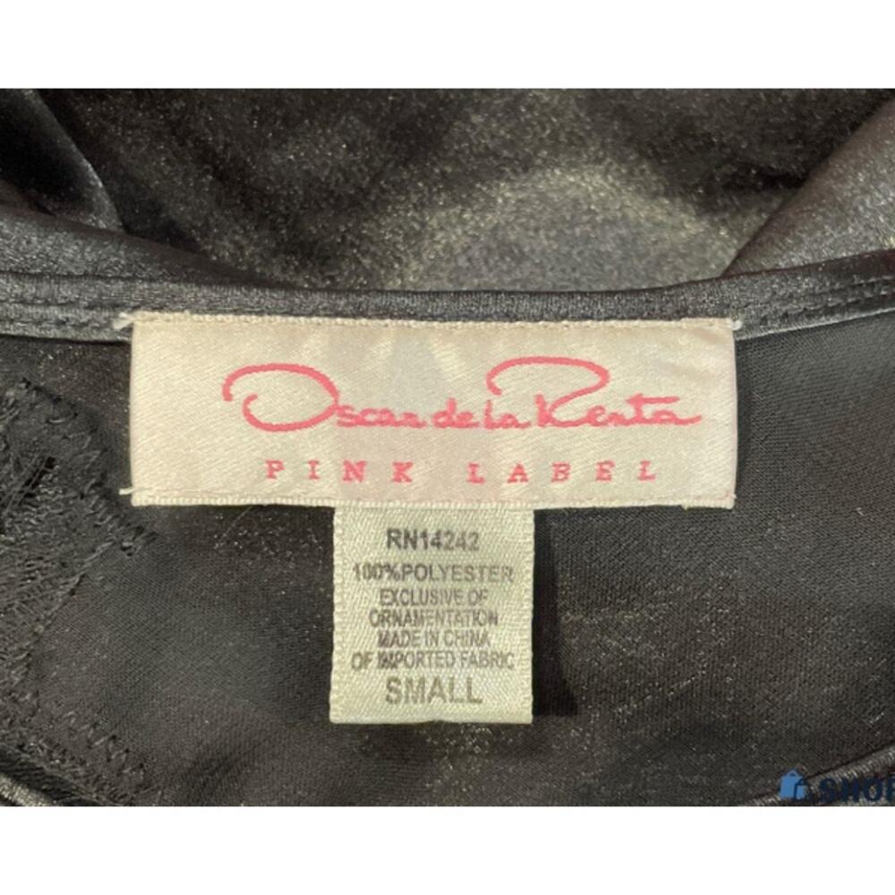 Oscar de la Renta Pink Label Black Slip Dress | Size Large | Satin Y2K Lingerie - Picture 2 of 3